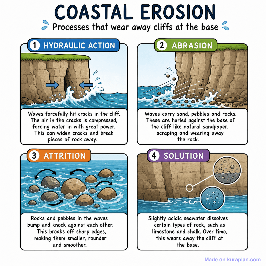 Coast Erosion Processes 4 Panel