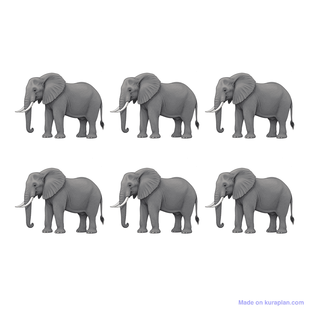 Collection — 6 elephants