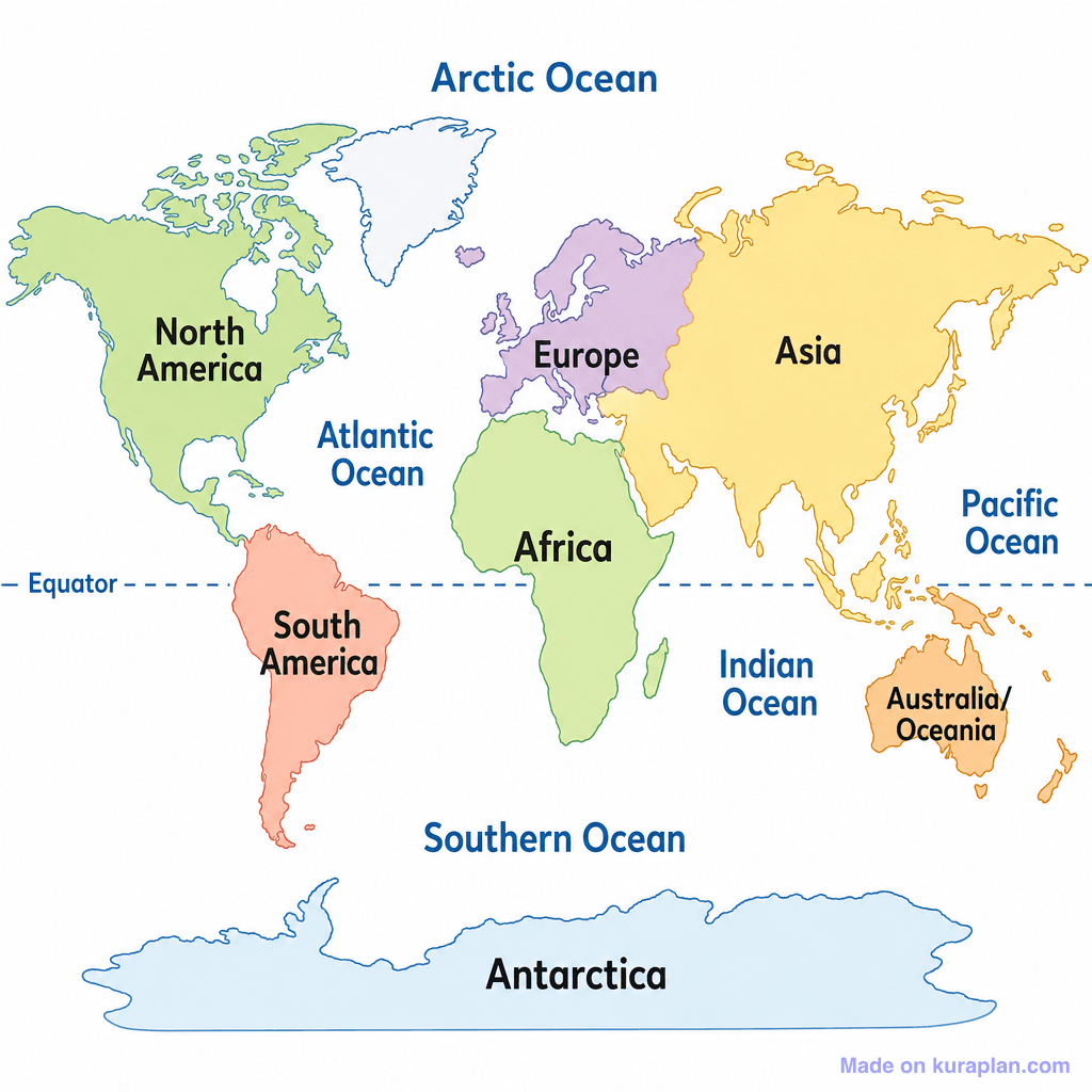 Continents and Oceans (simple)