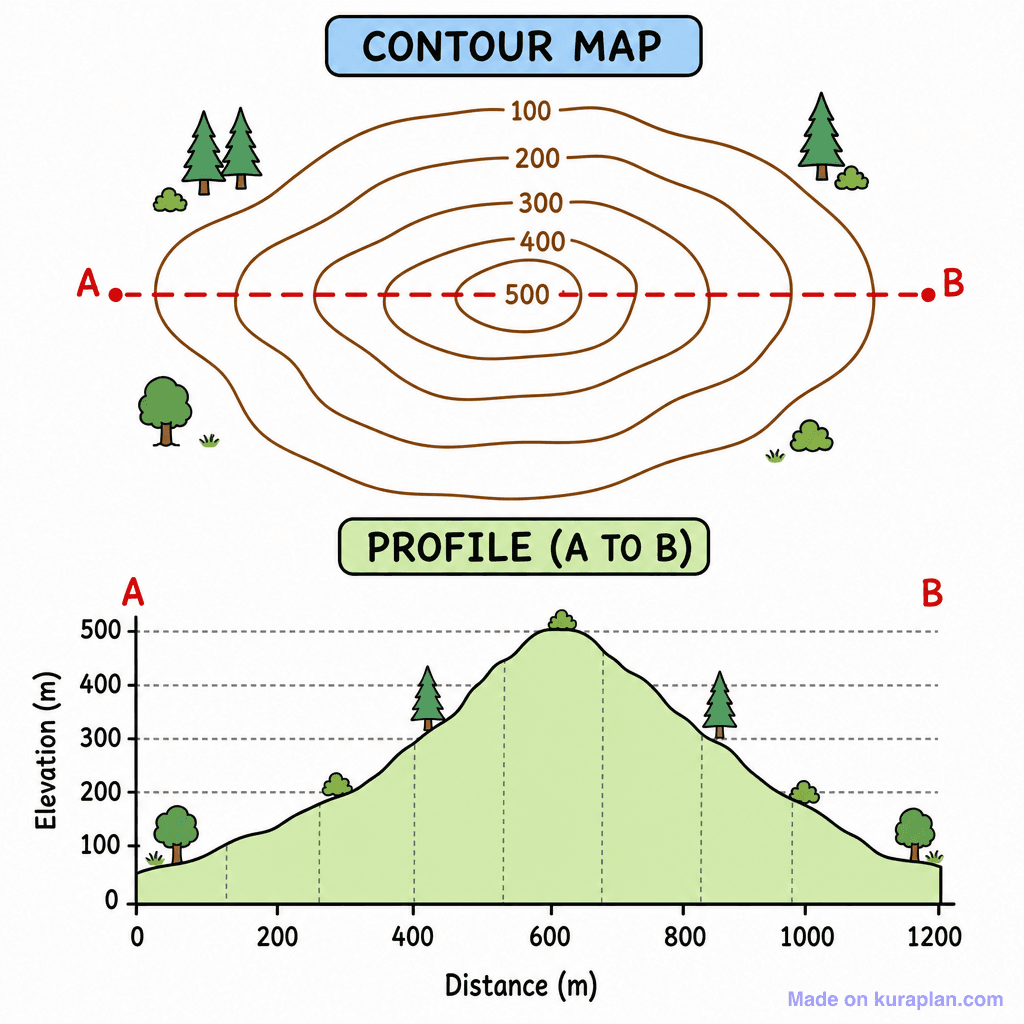 Contour Cross Section Diagram