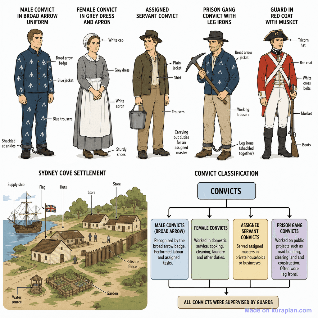Convicts & Early Sydney Penal Colony Uniforms (detailed)