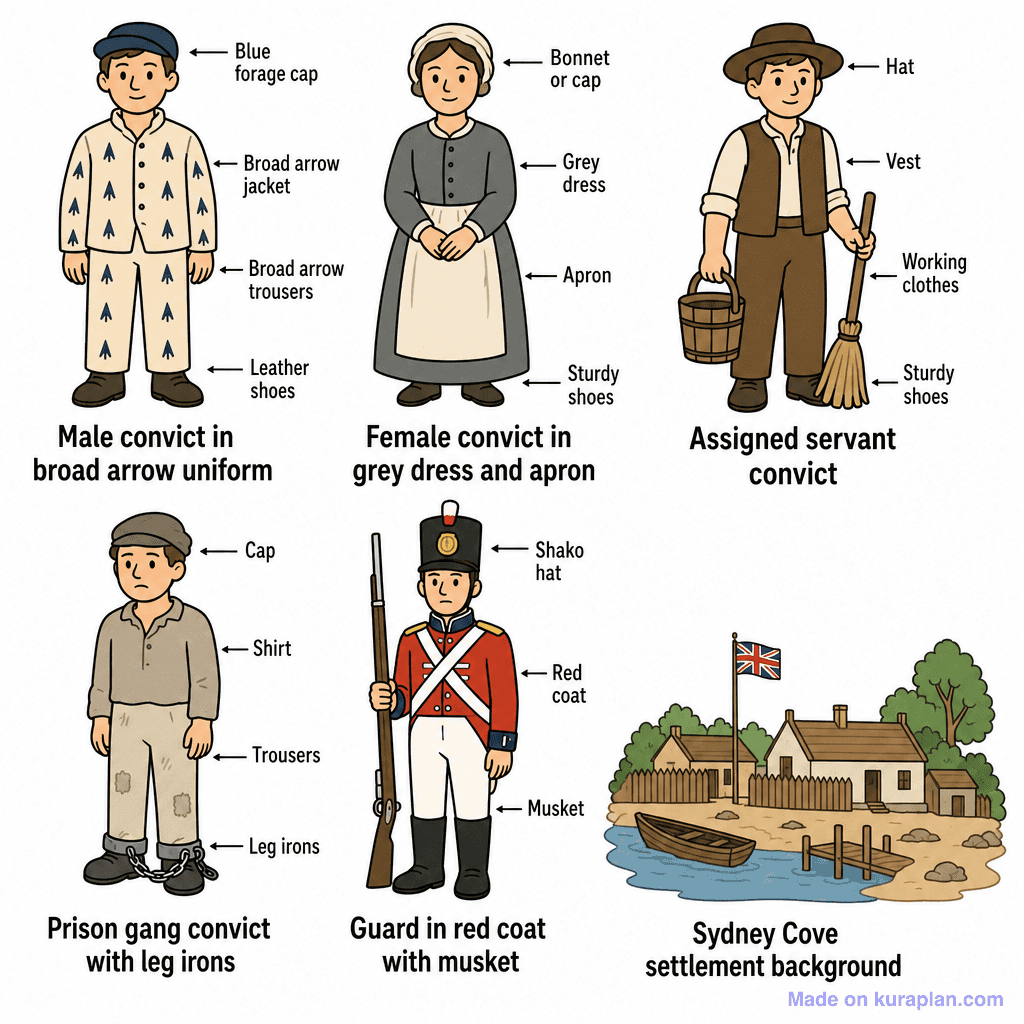 Convicts & Early Sydney Penal Colony Uniforms (simple)