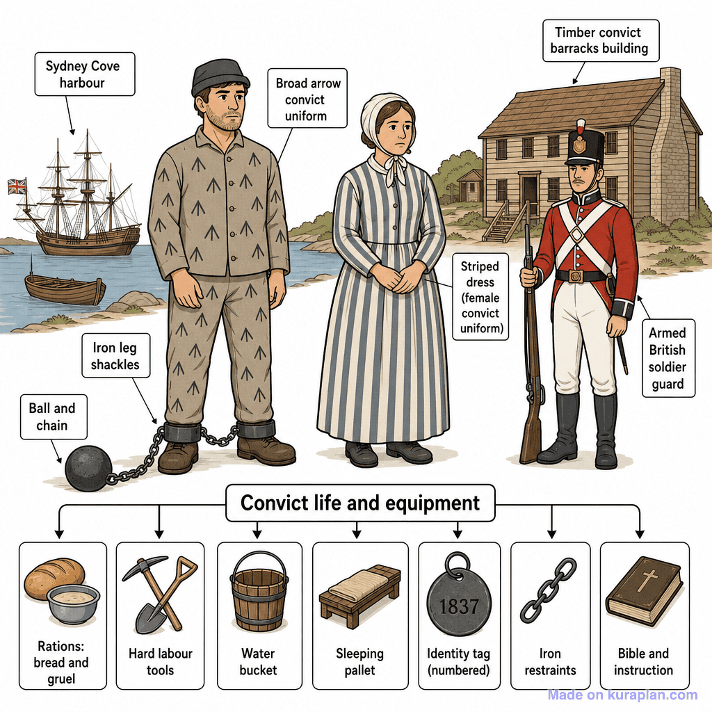 Convicts in Early Sydney – Penal Colony Life & Uniforms (detailed)