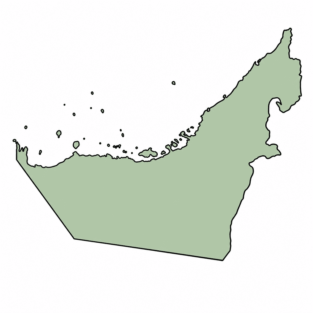 United Arab Emirates Map Outline