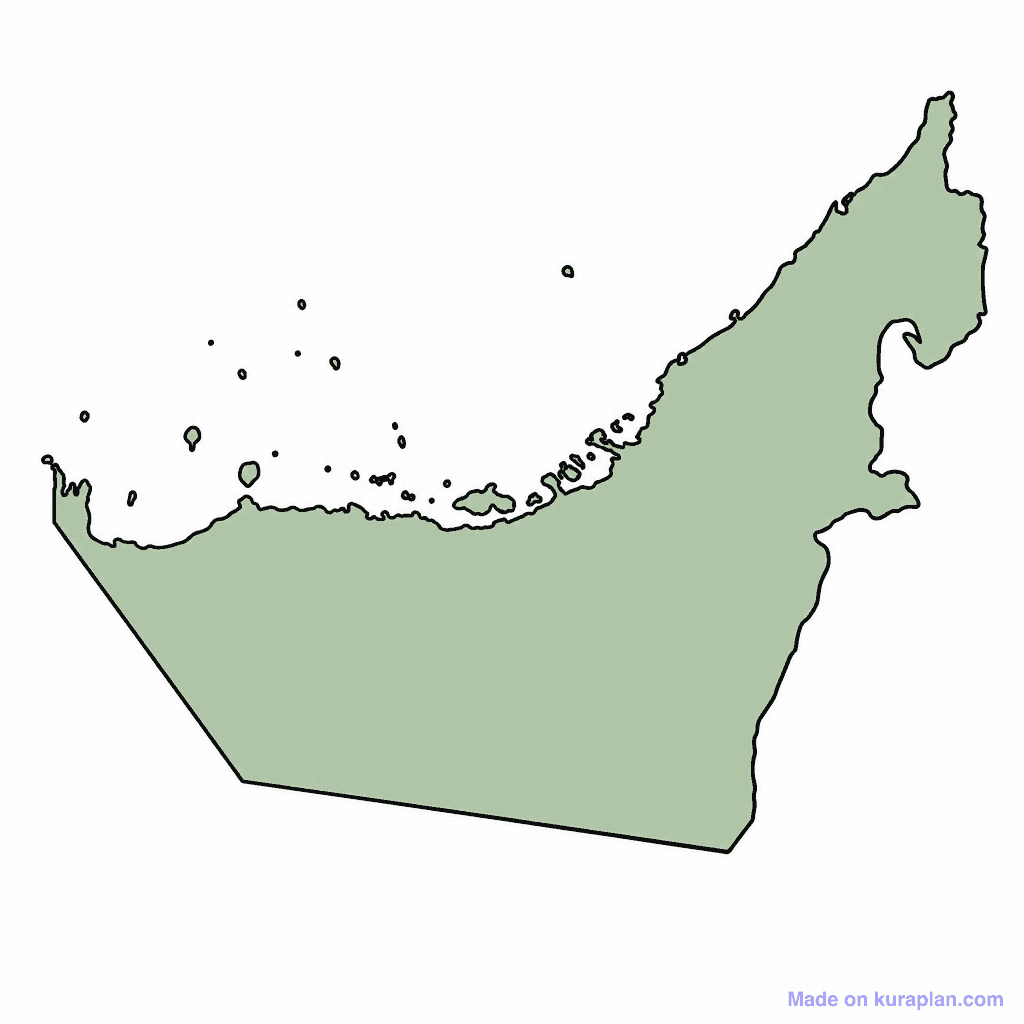United Arab Emirates Map Outline