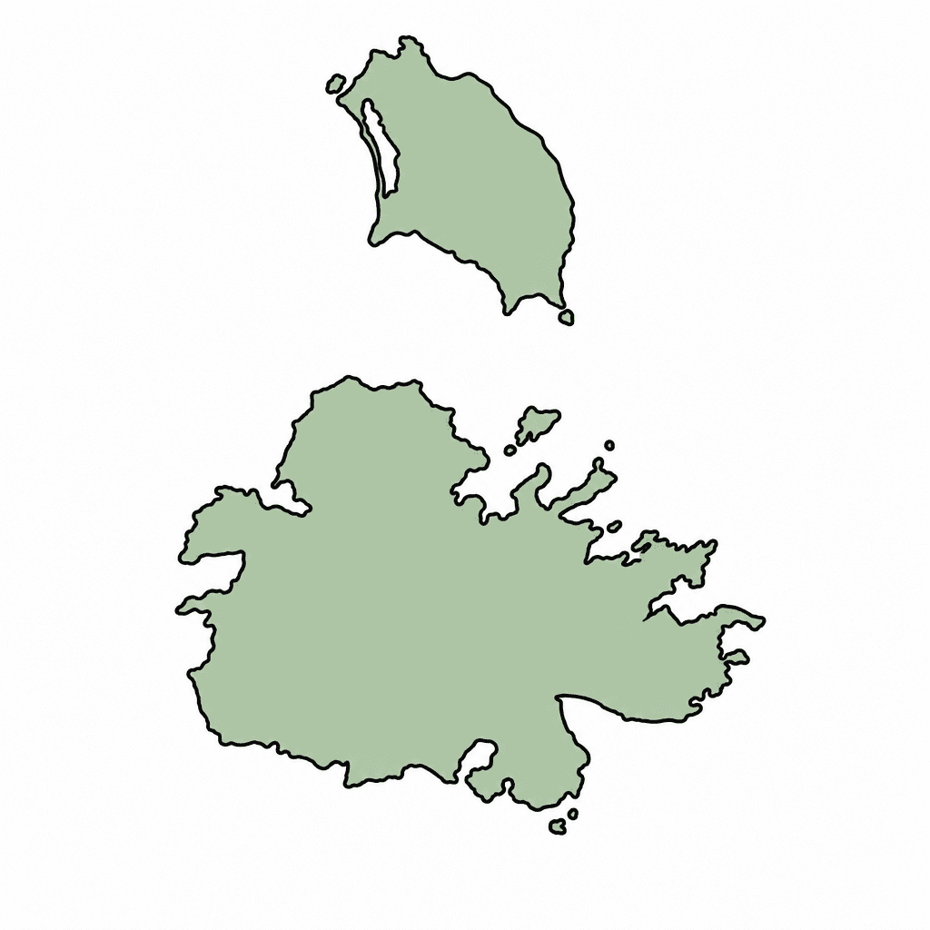 Antigua and Barbuda Map Outline