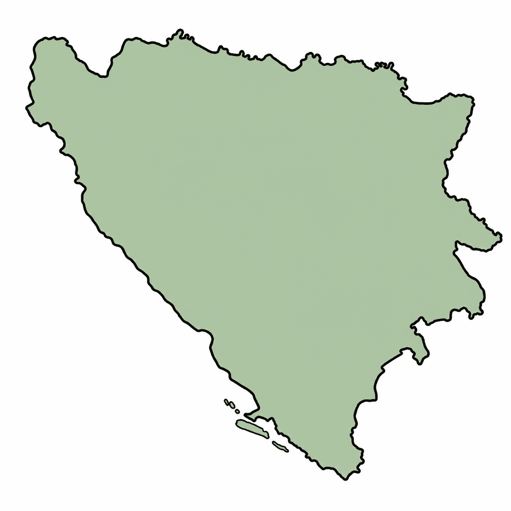 Bosnia and Herzegovina Map Outline