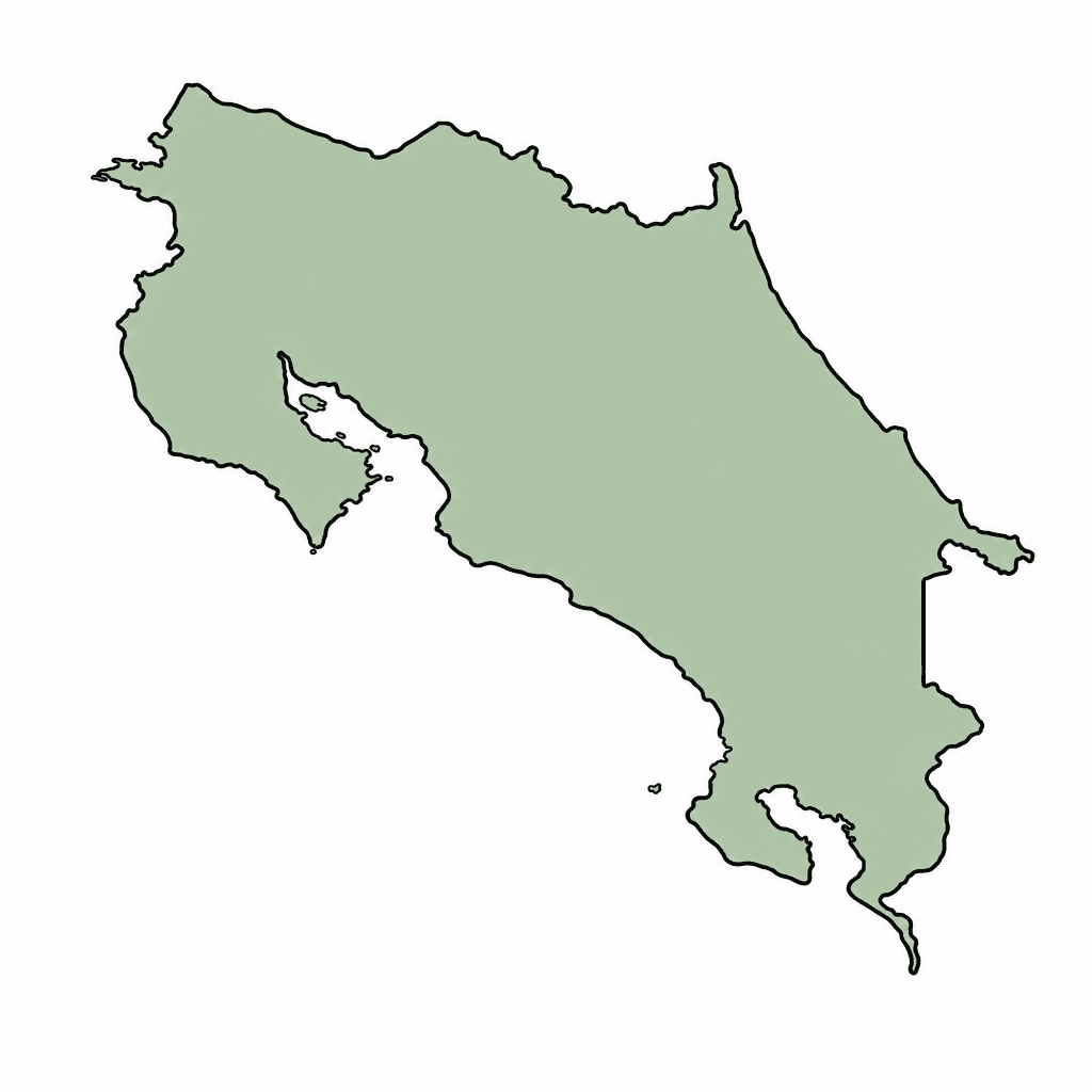 Costa Rica Map Outline