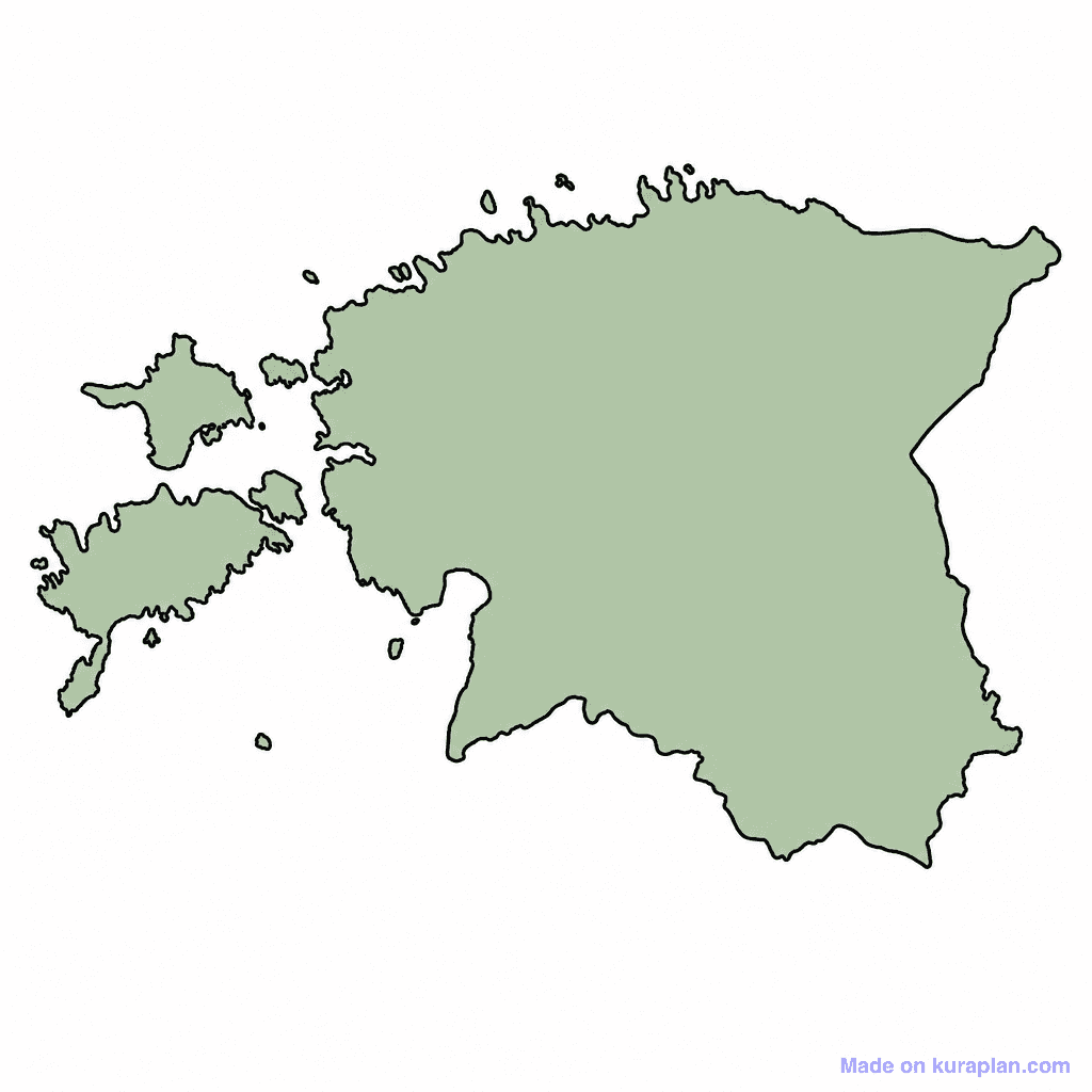 Estonia Map Outline
