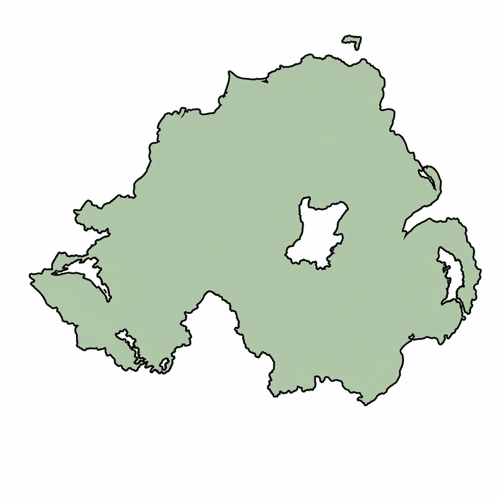 Northern Ireland (Ulster banner) Map Outline
