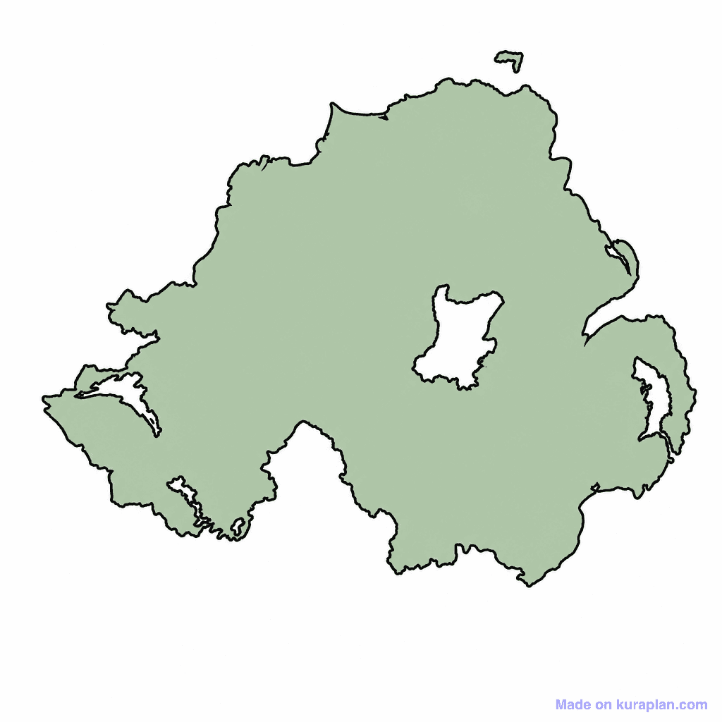 Northern Ireland (Ulster banner) Map Outline