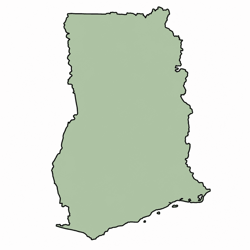 Ghana Map Outline