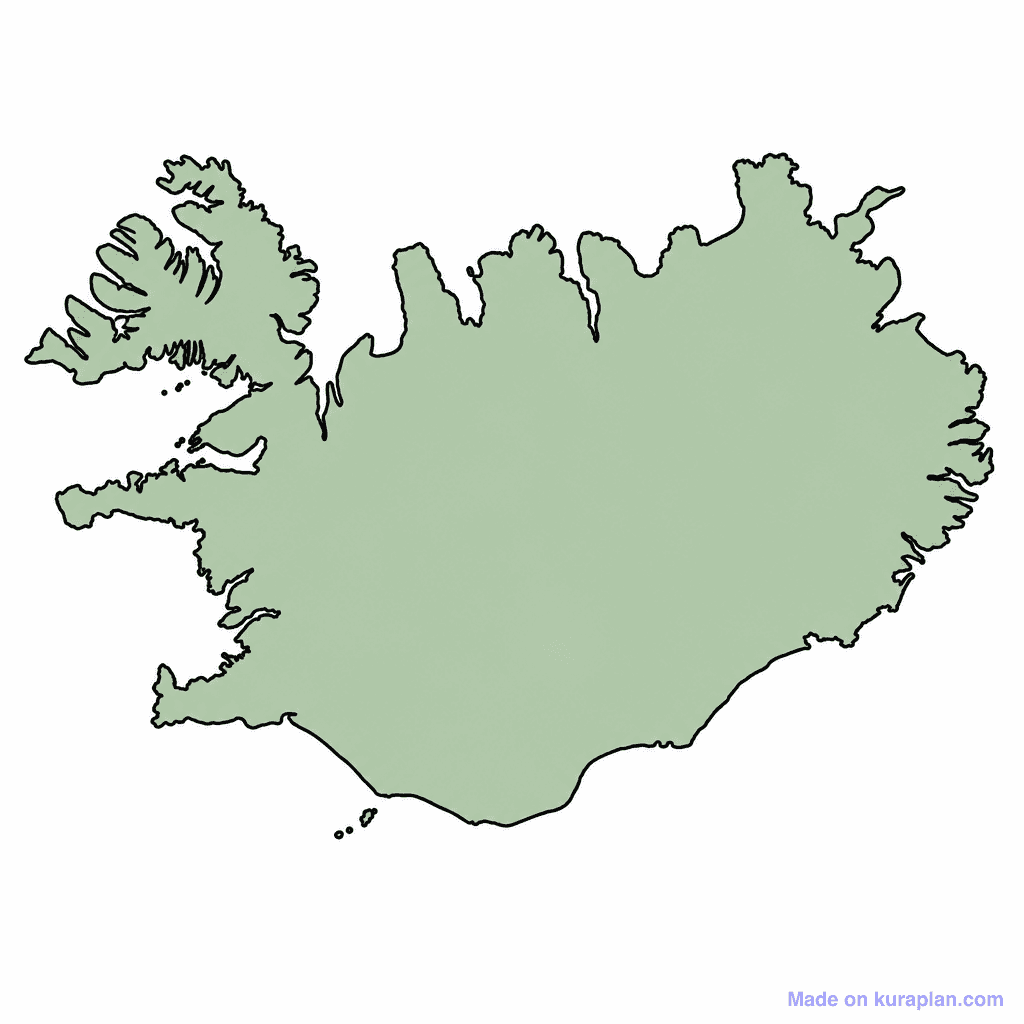 Iceland Map Outline