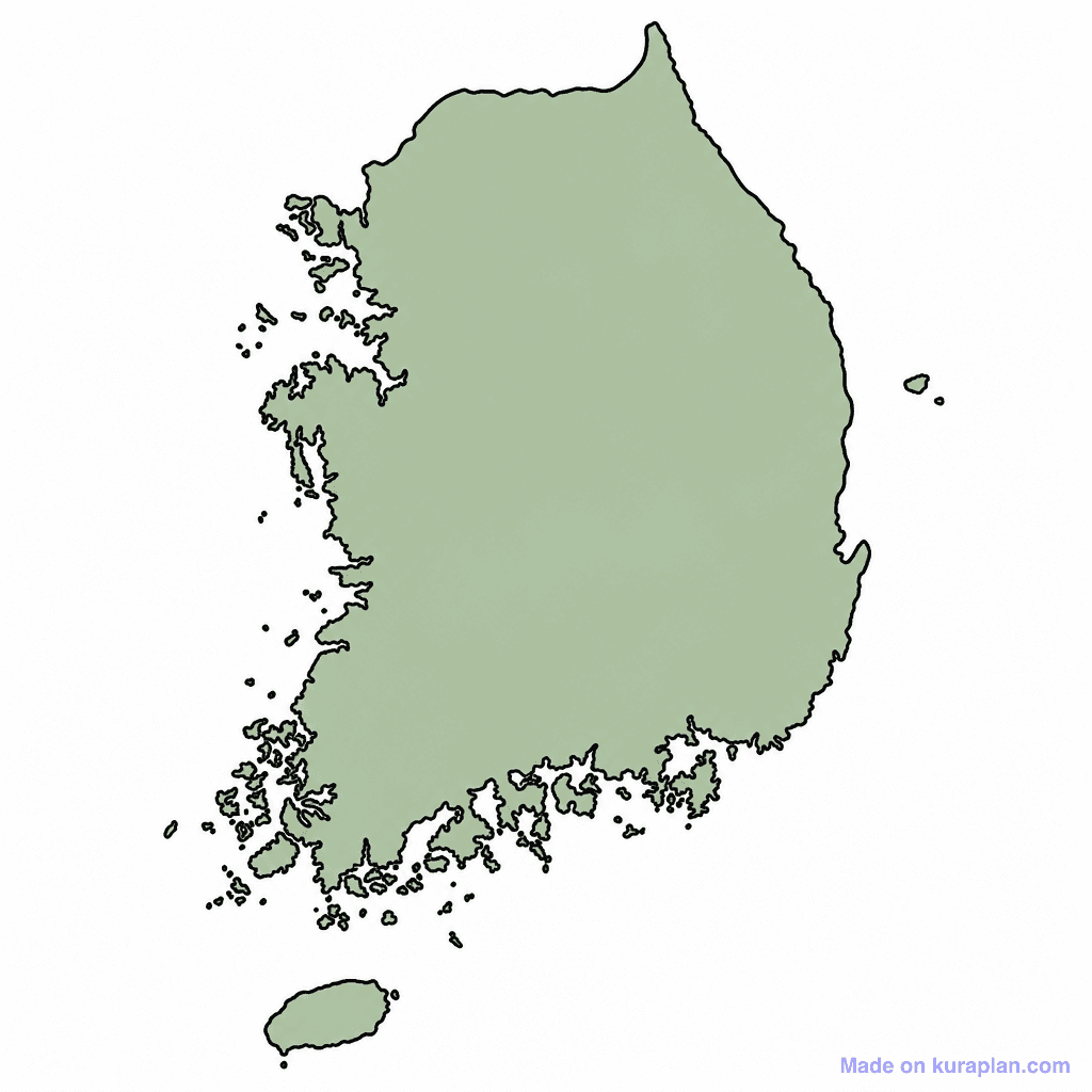 South Korea Map Outline