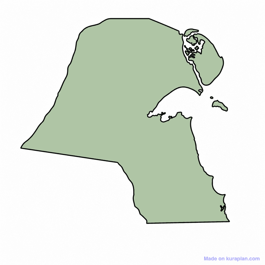 Kuwait Map Outline