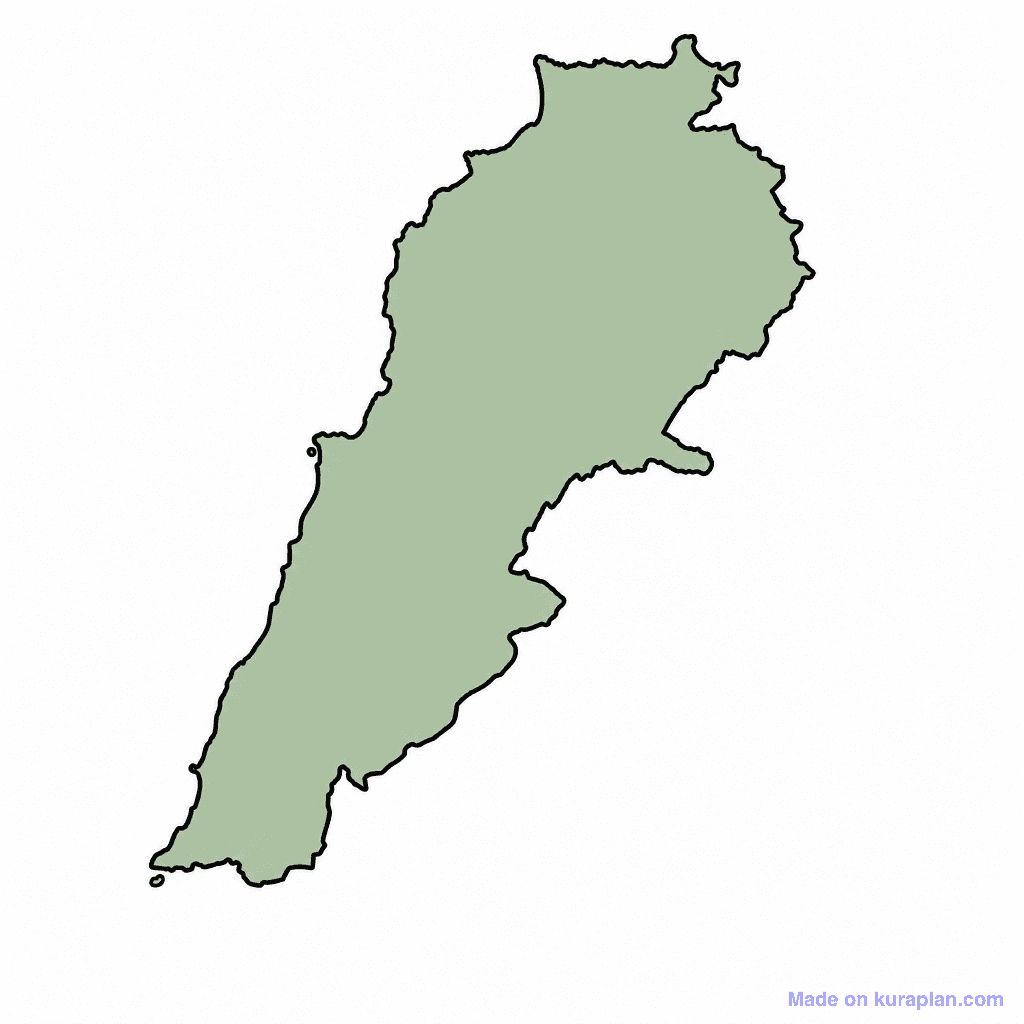 Lebanon Map Outline