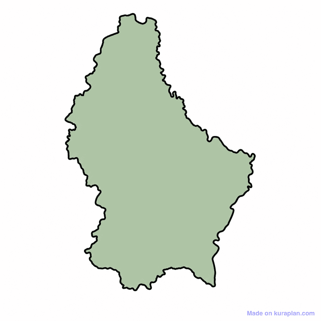 Luxembourg Map Outline