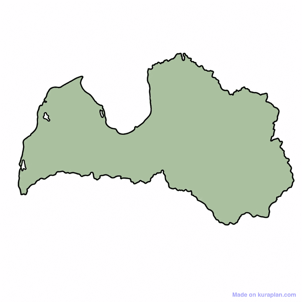 Latvia Map Outline