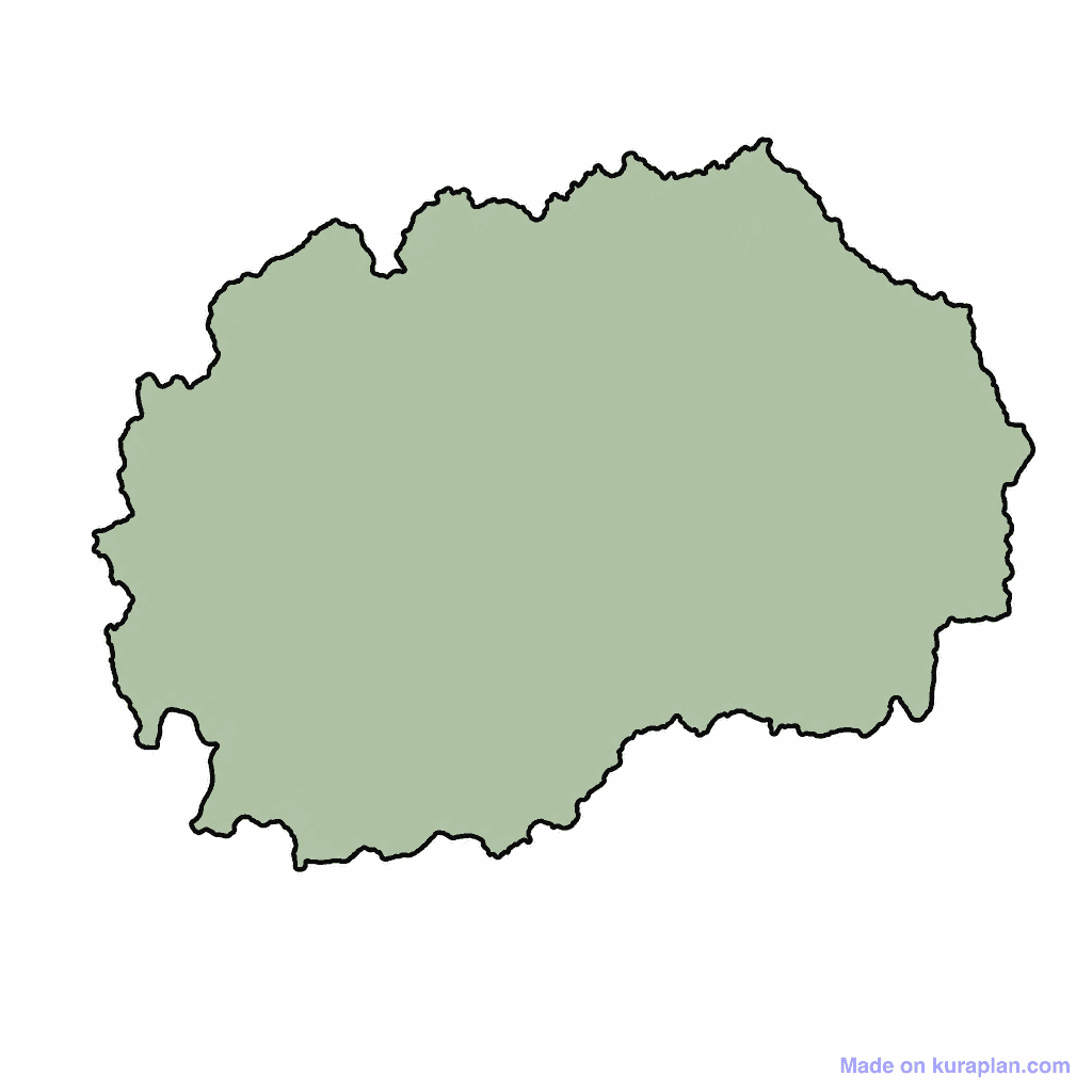North Macedonia Map Outline
