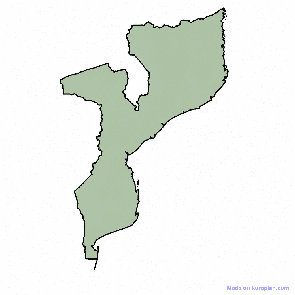 Mozambique Map Outline