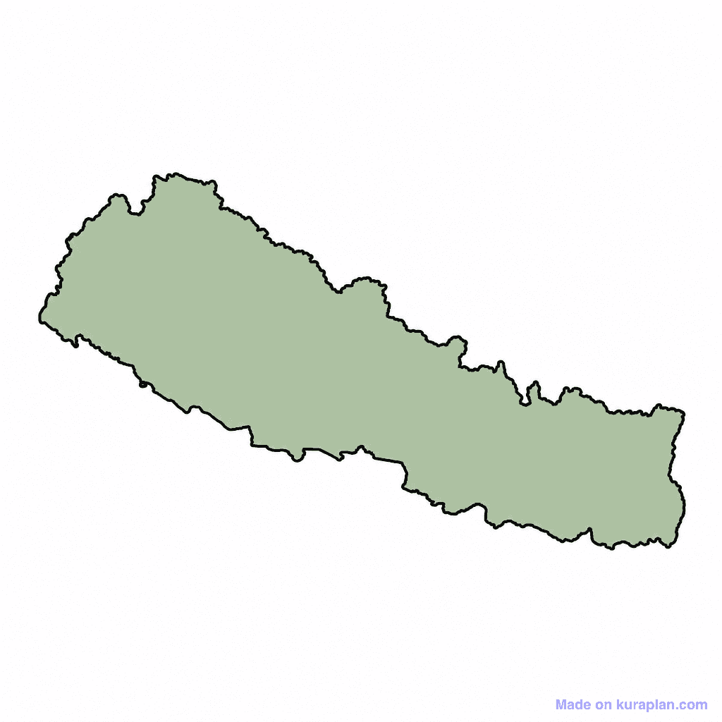 Nepal Map Outline