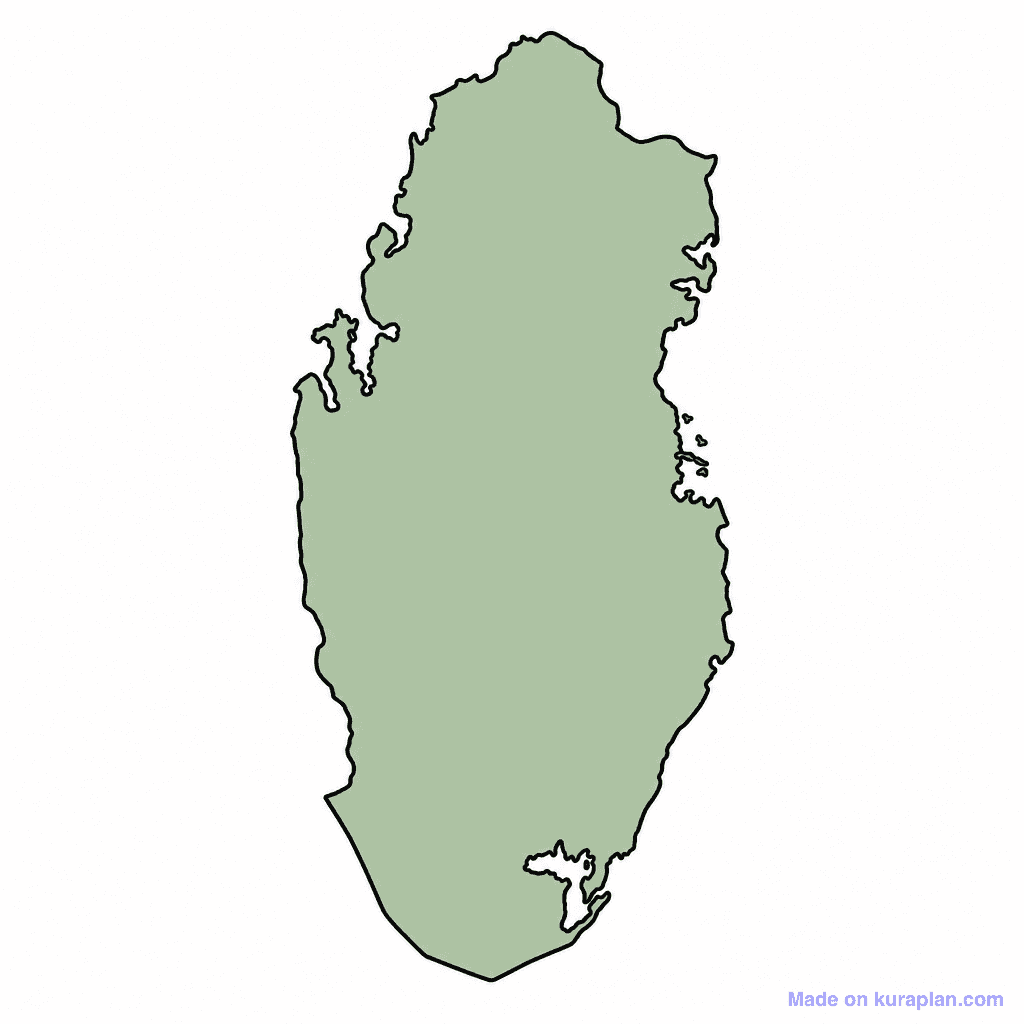 Qatar Map Outline