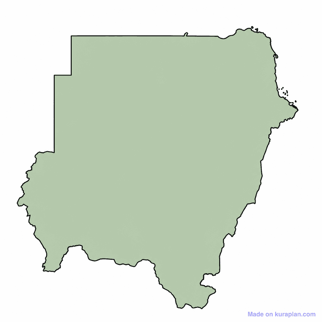 Sudan Map Outline