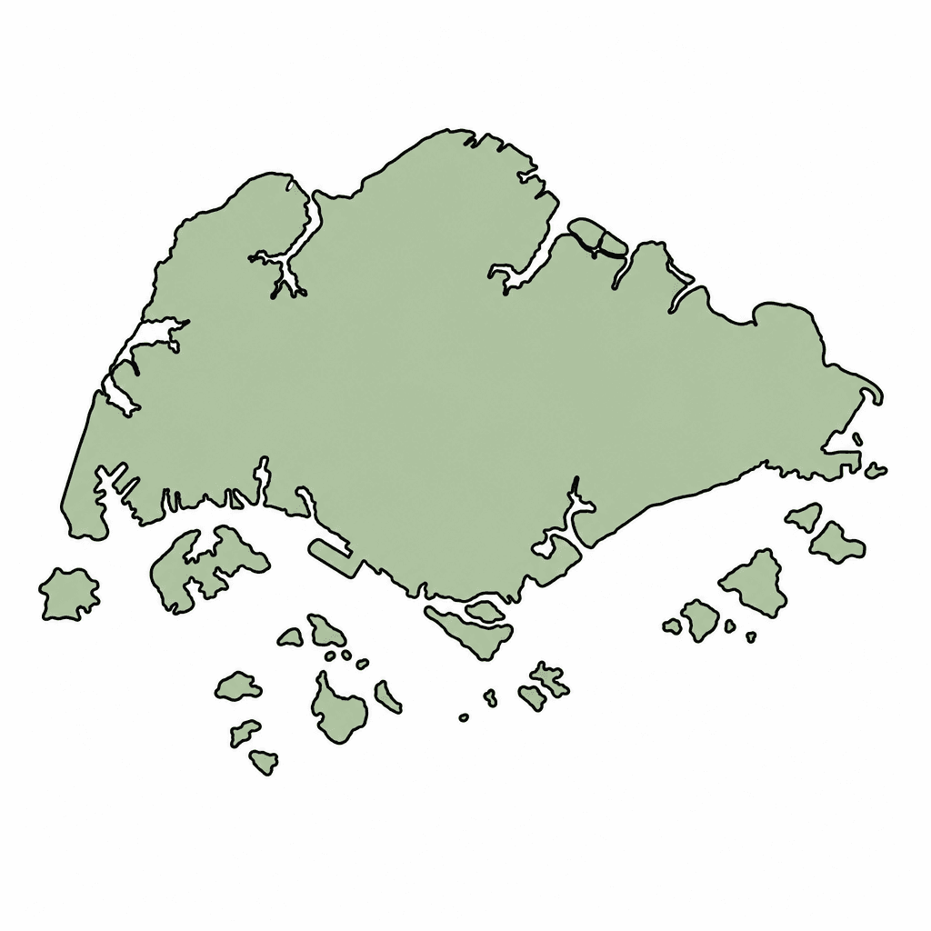 Singapore Map Outline
