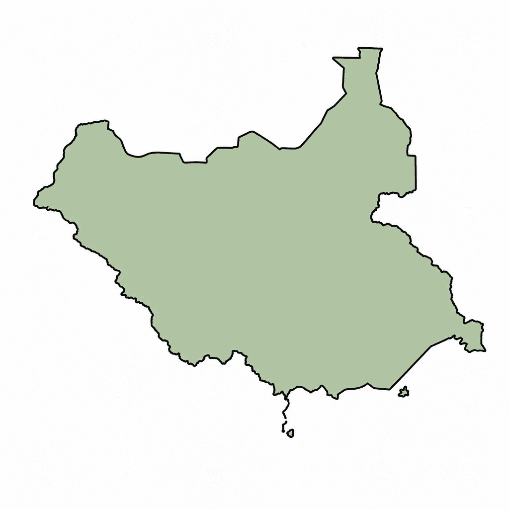 South Sudan Map Outline