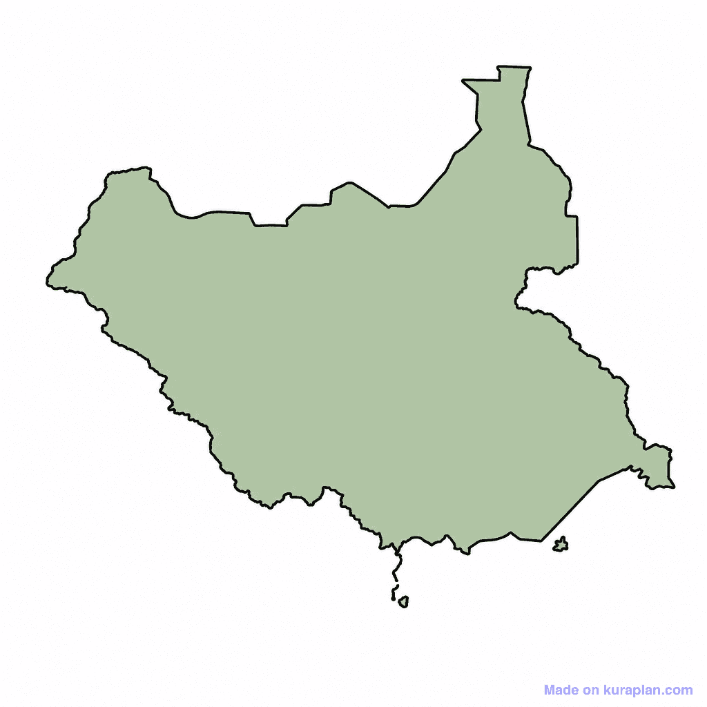 South Sudan Map Outline