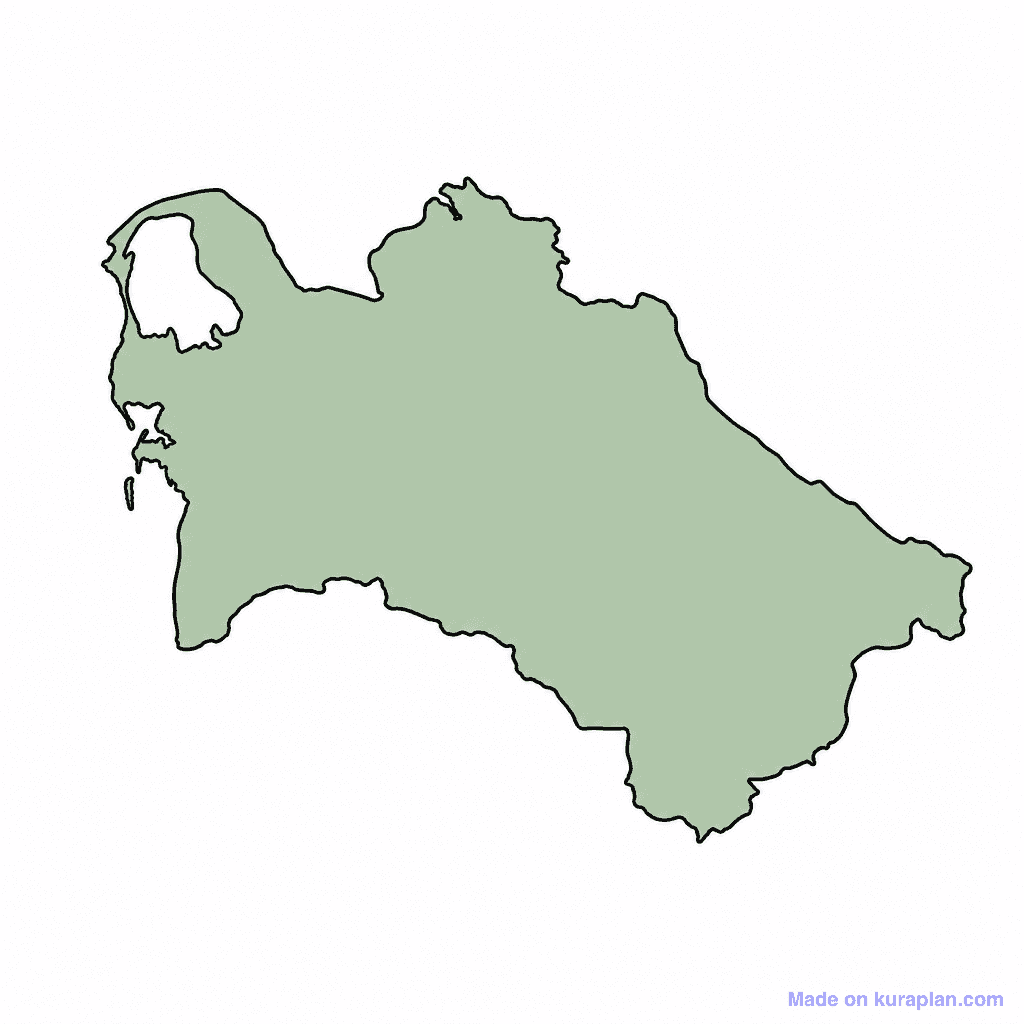 Turkmenistan Map Outline