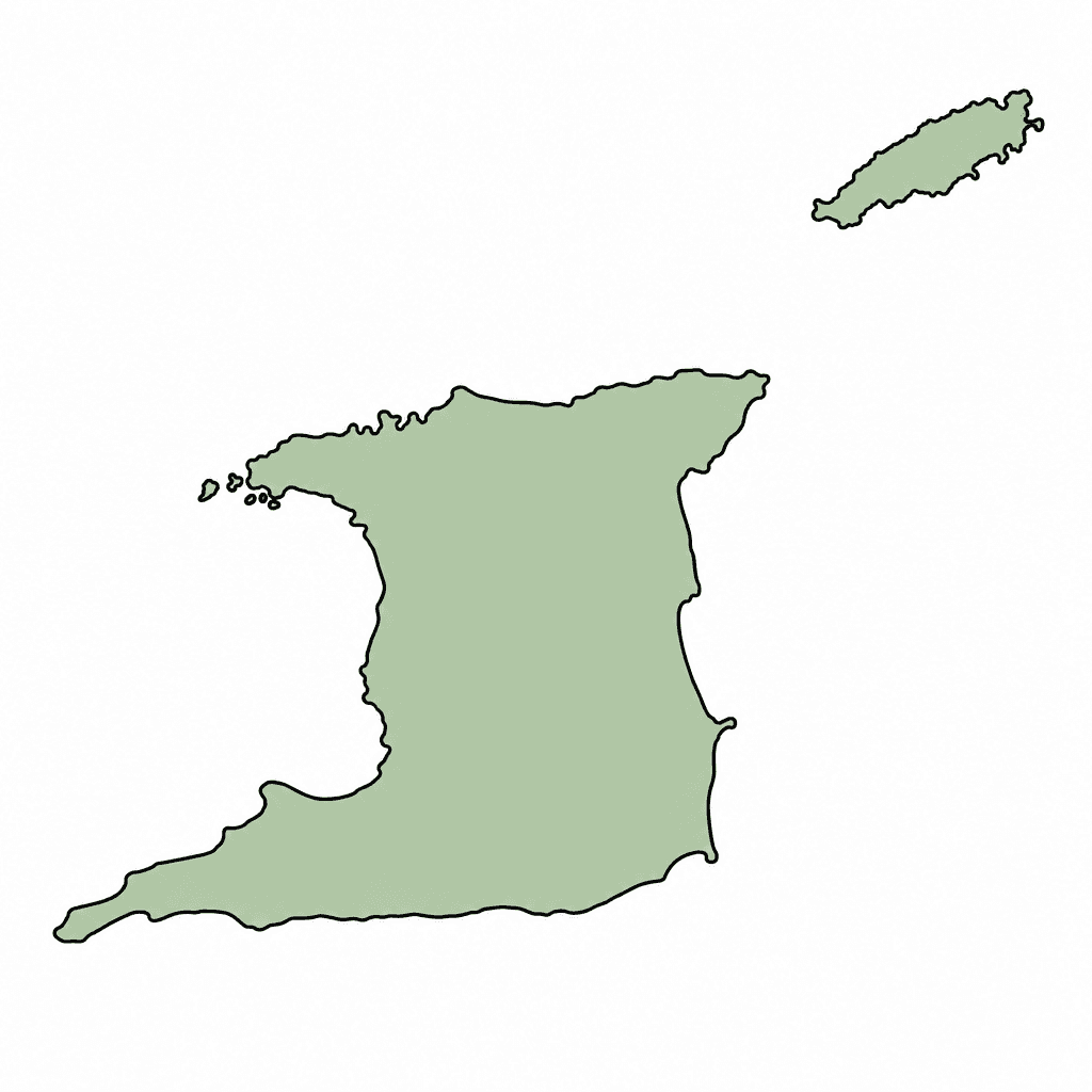 Trinidad and Tobago Map Outline