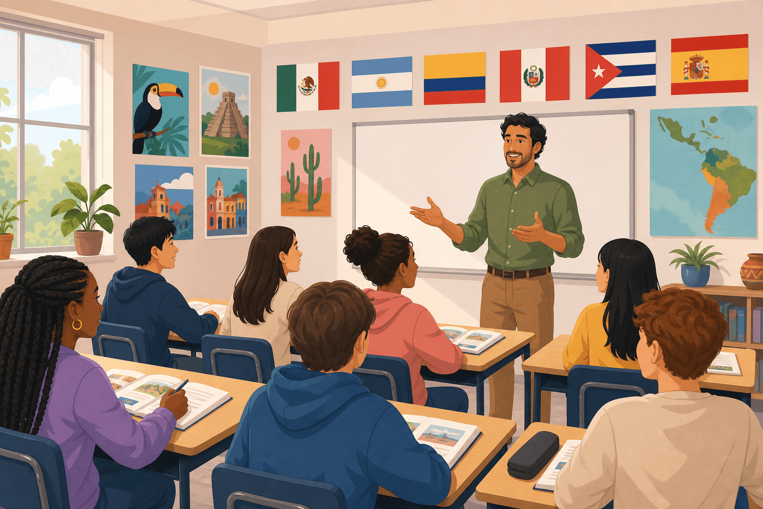 languages classroom illustration sample