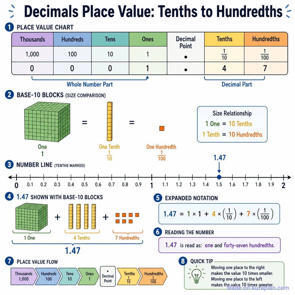 Decimals Place Value: Tenths to Hundredths (detailed)