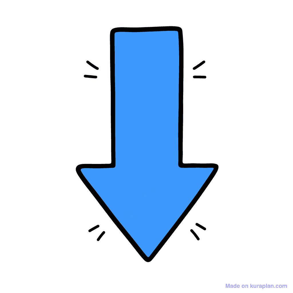 Deco Arrow Curvy Down