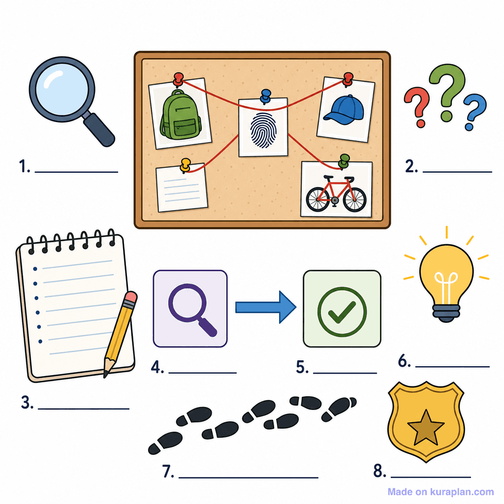 Detective Evidence Board: Making Inferences (simple, unlabeled)