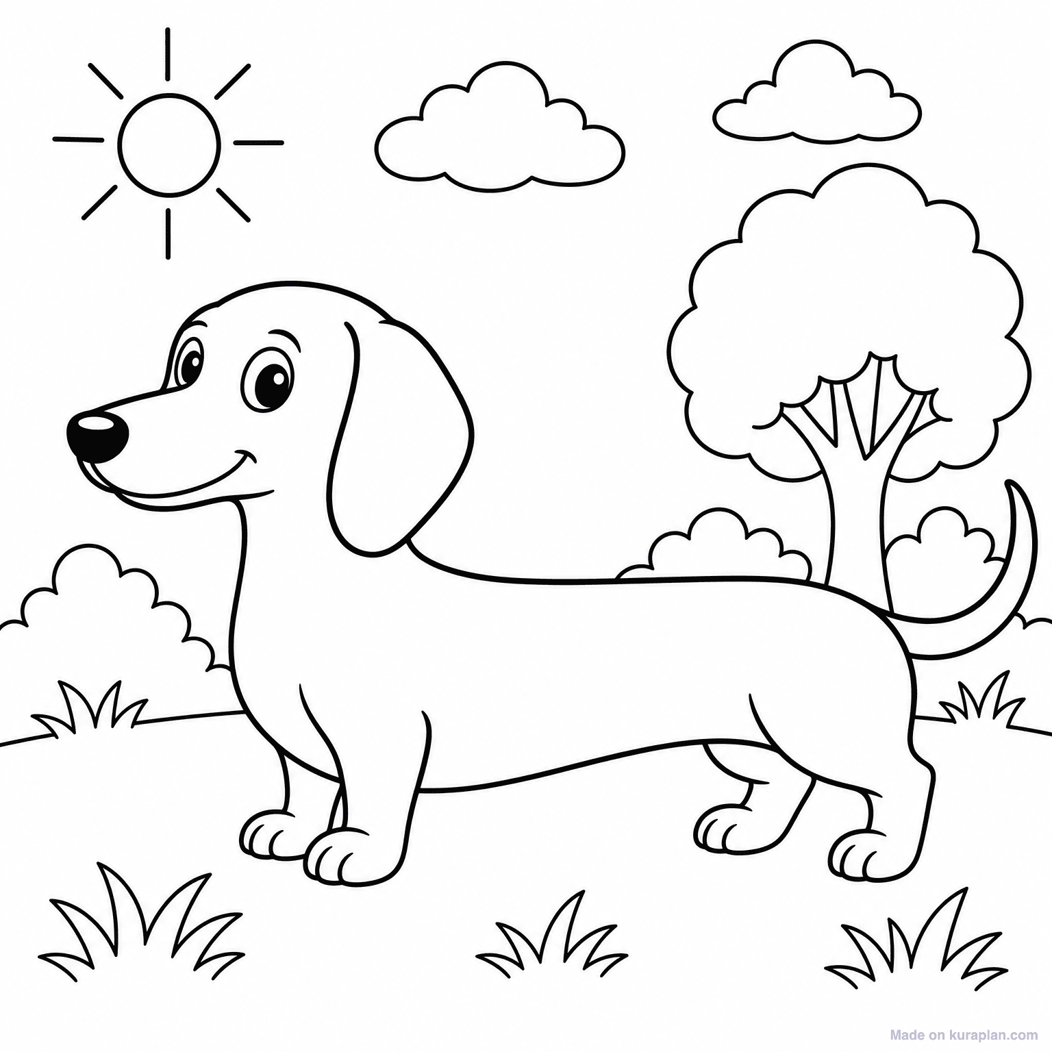 Dachshund Dog — Coloring Page