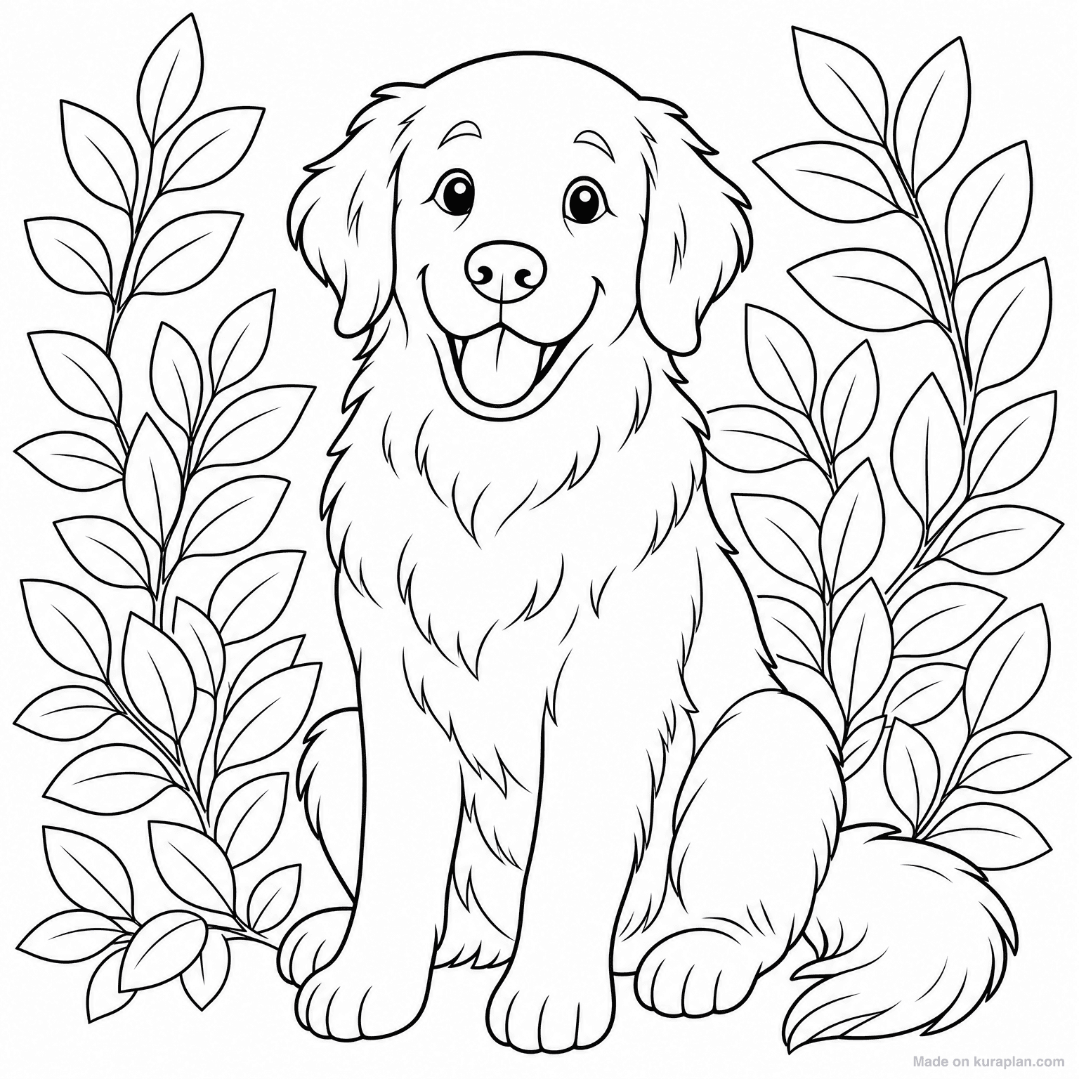 Golden Retriever Portrait — Coloring Page