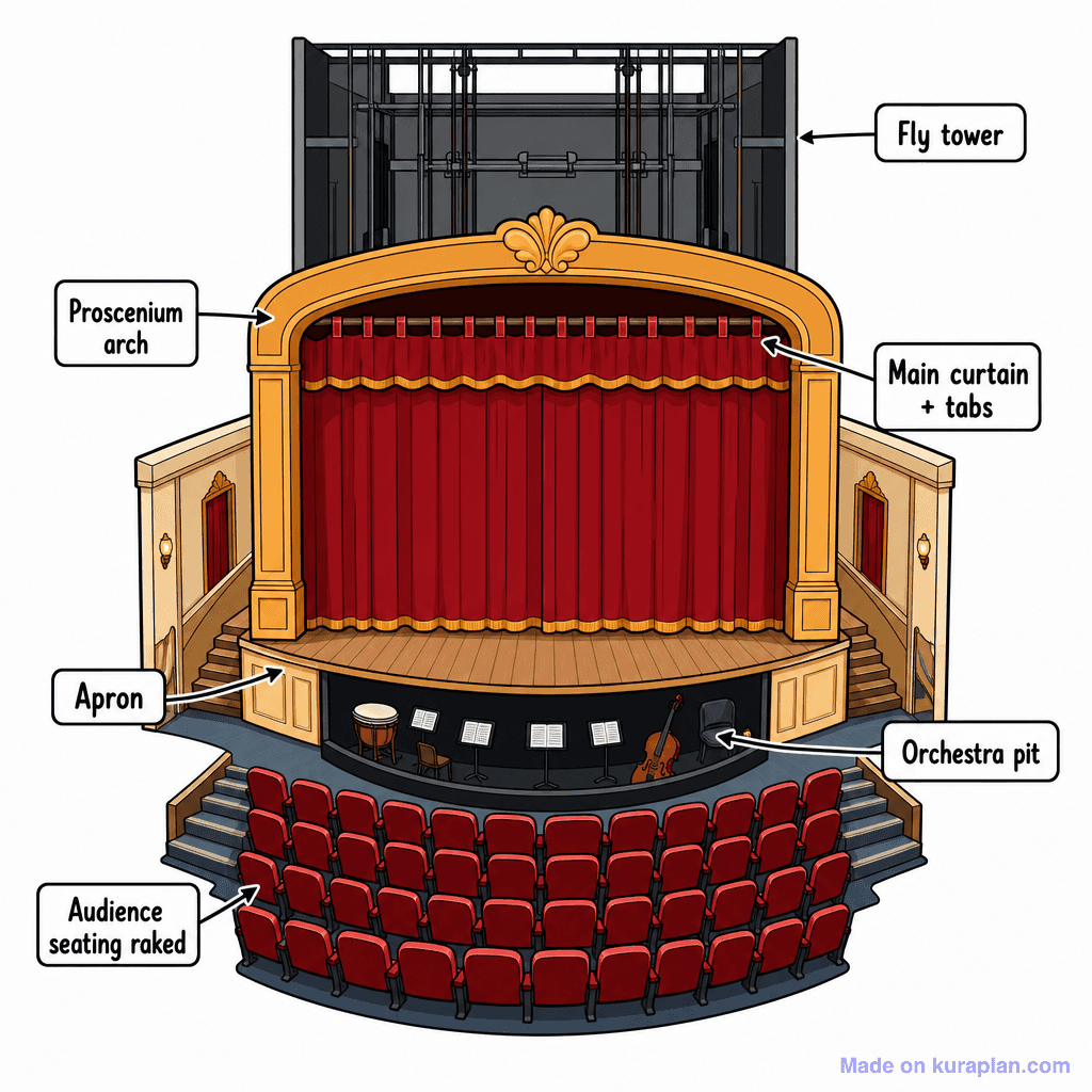 Drama Stage Side View Cross Section