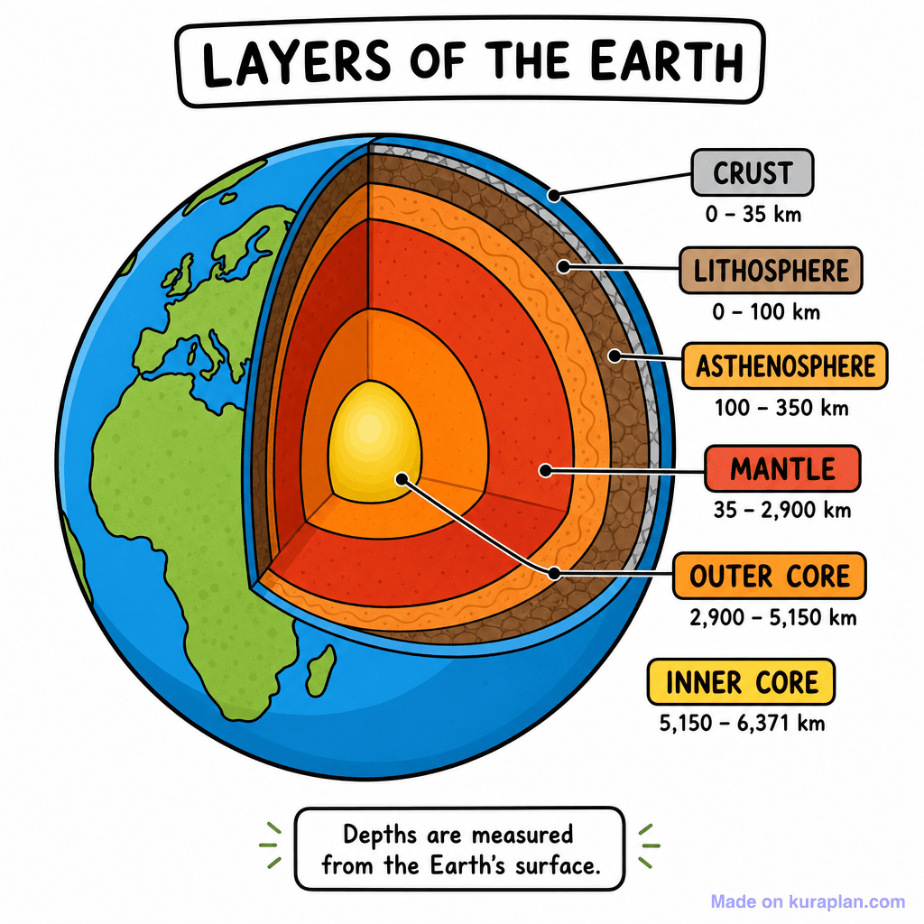 Layers of the Earth Diagram