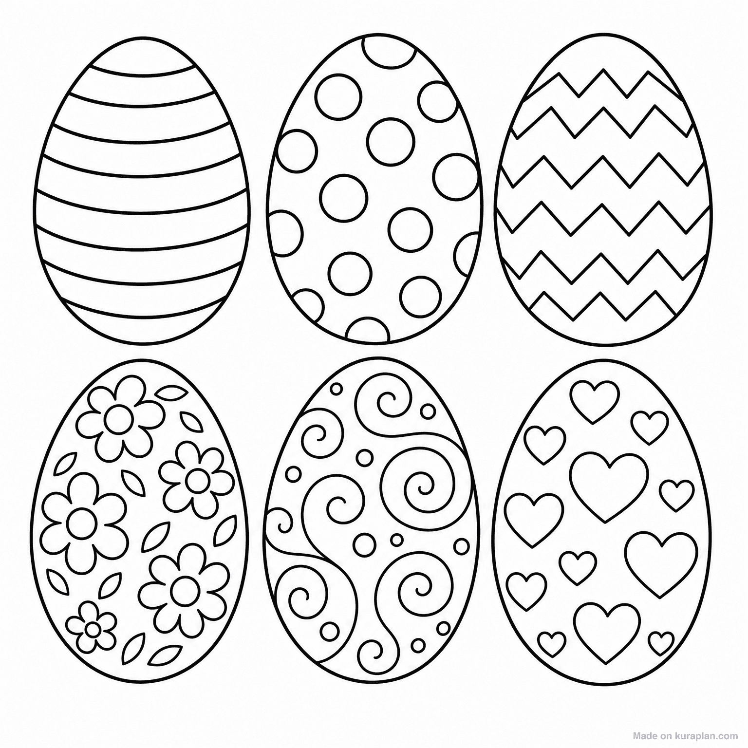 Easter Eggs Pattern Collection — Coloring Page