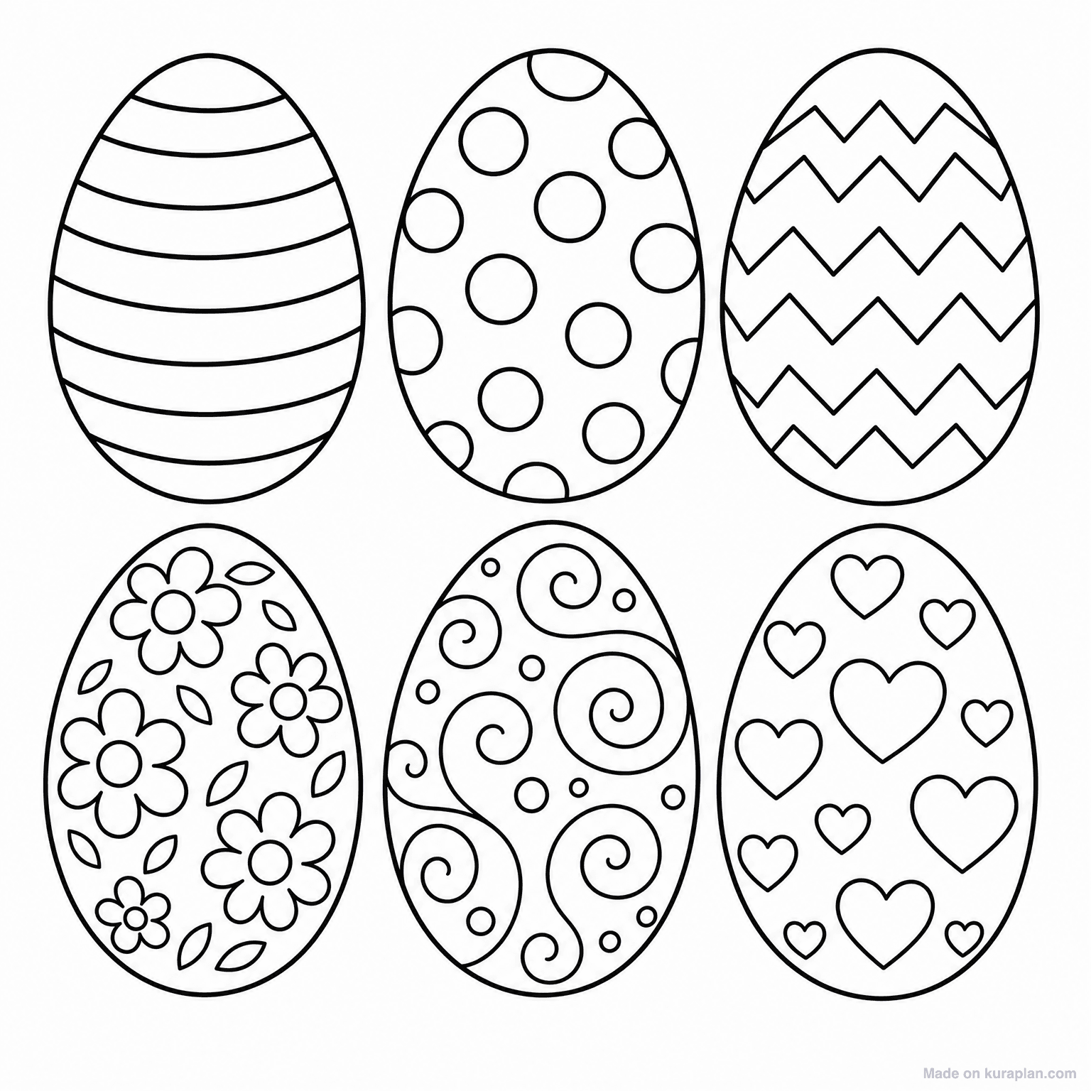 Easter Eggs Pattern Collection — Coloring Page