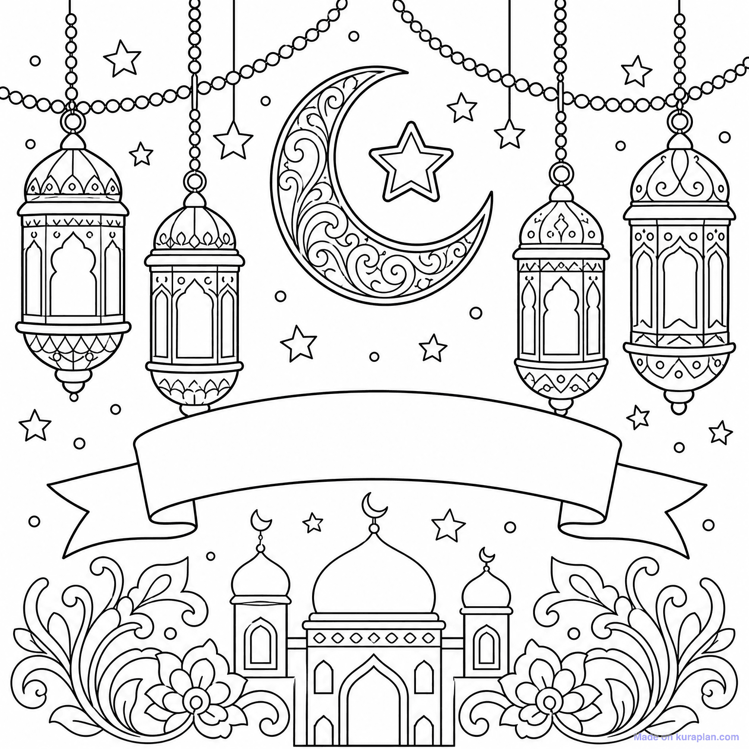 Eid Decorations — Coloring Page