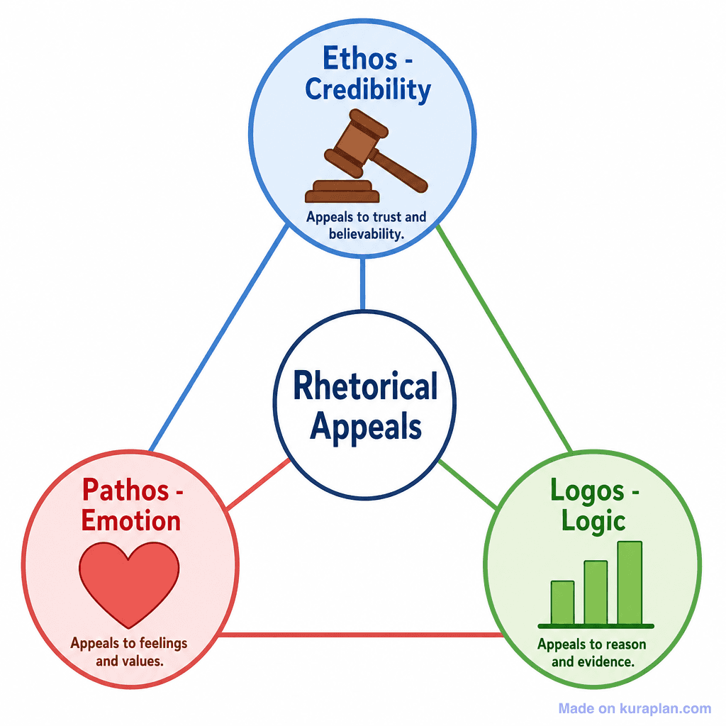 Ethos, Pathos & Logos – Rhetorical Triangle (simple)