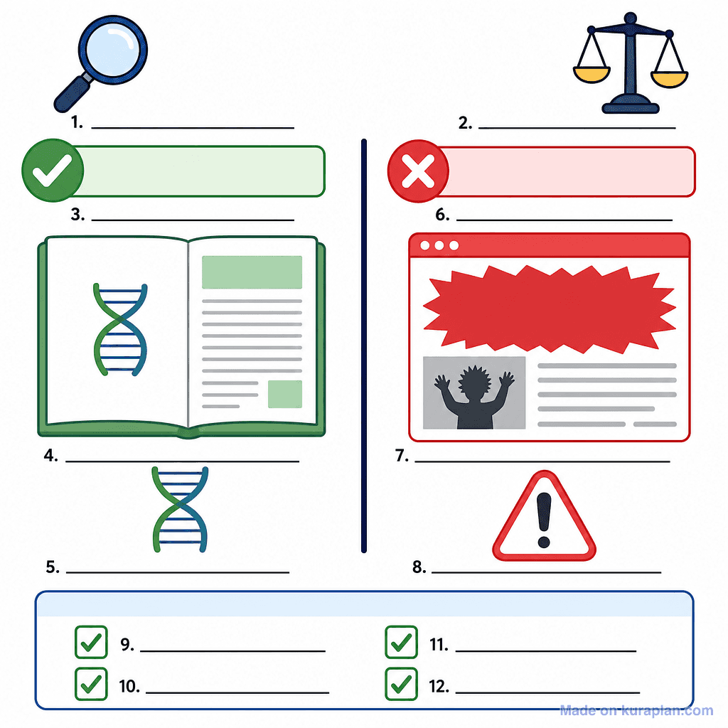 Evaluating Sources: Reliable vs Unreliable (simple, unlabeled)