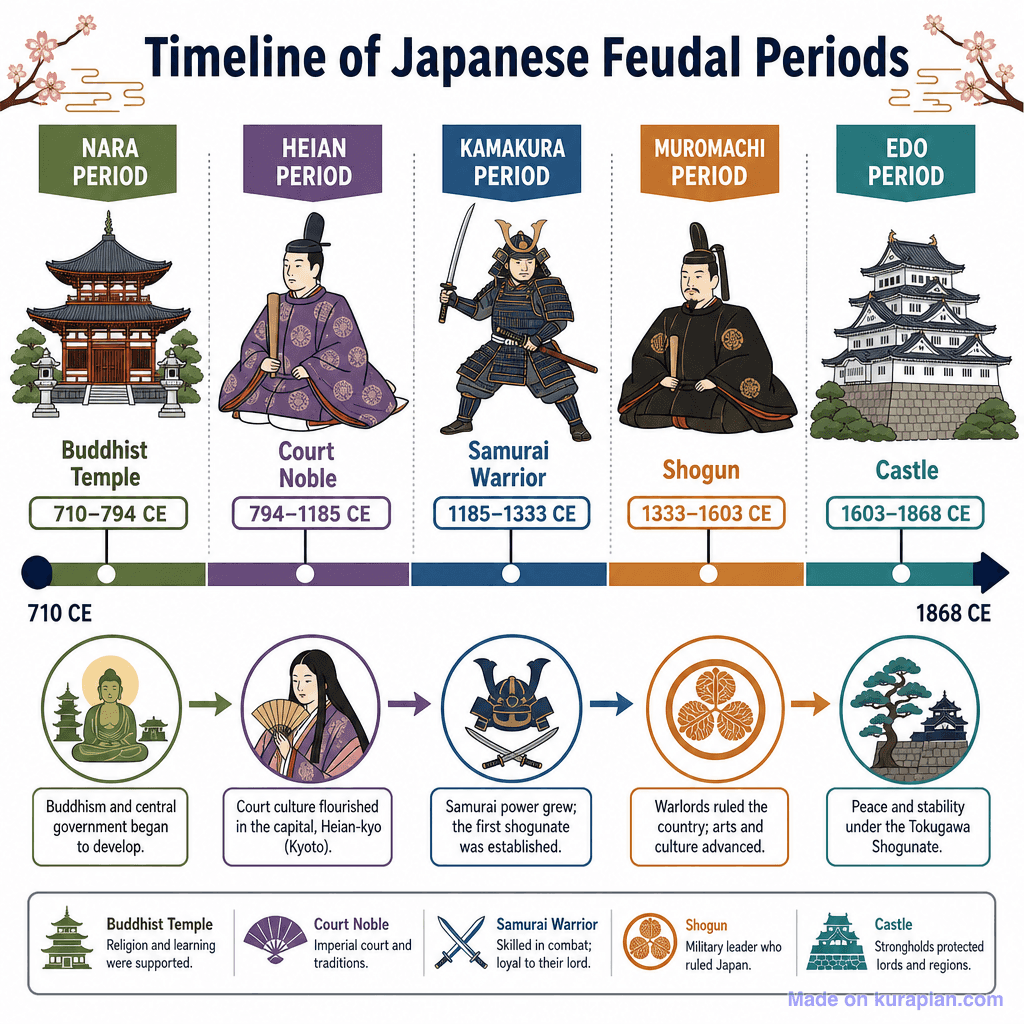 Timeline of Japanese Feudal Periods (detailed)