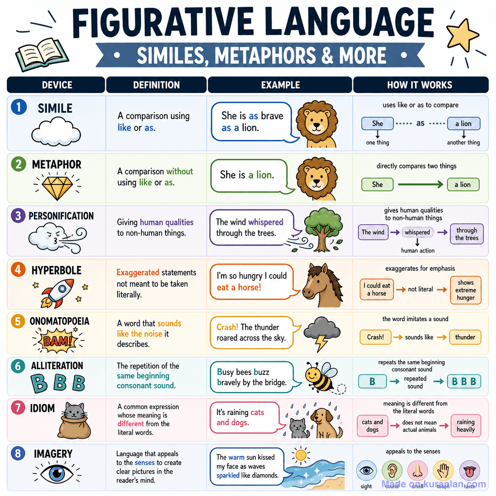 Figurative Language: Similes, Metaphors & More (detailed)