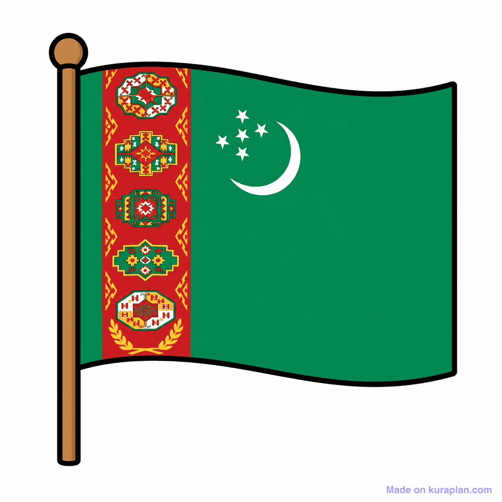 Turkmenistan Flag