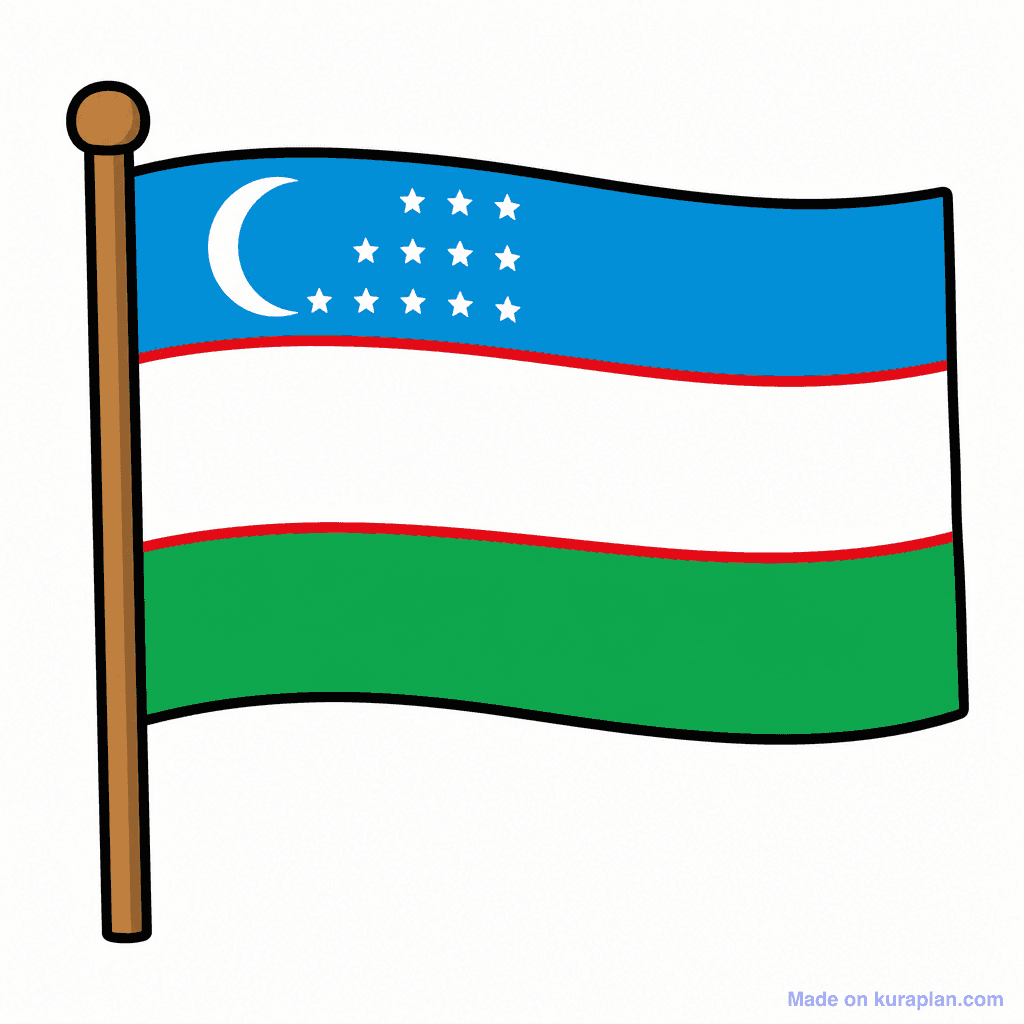 Uzbekistan Flag