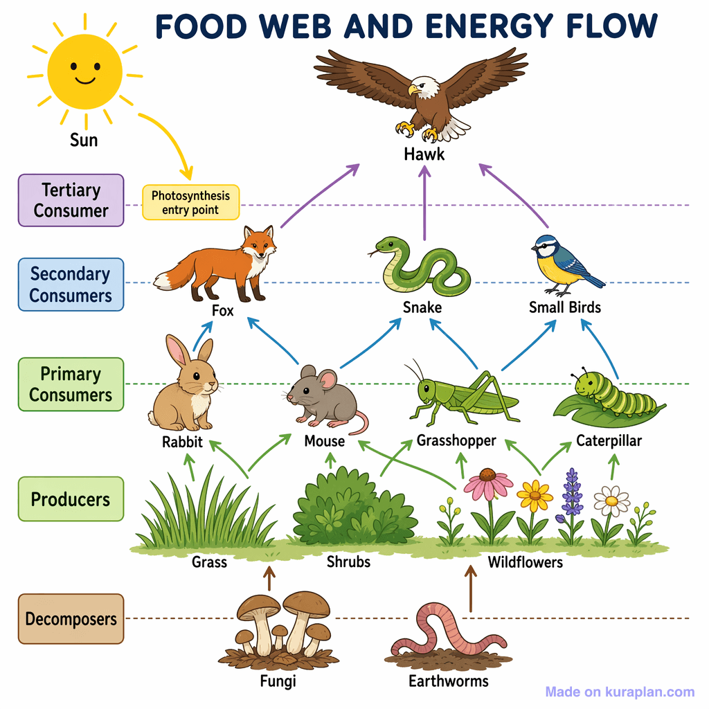 Food Web and Energy Flow (simple)